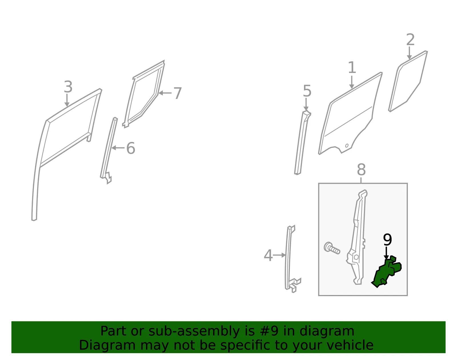 Motor Assembly Window Operating - Ford (wlm266) - view 6