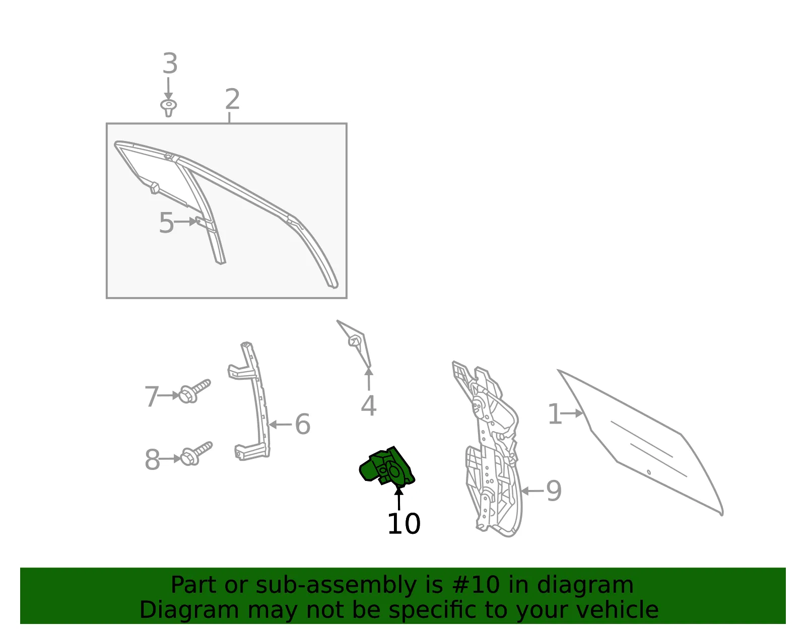 Motor Assembly Window Operating - Ford (wlm300) - view 6