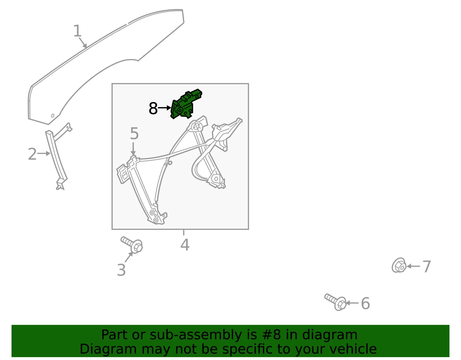Motor Assembly Window Operating - Ford (wlm315) - view 6