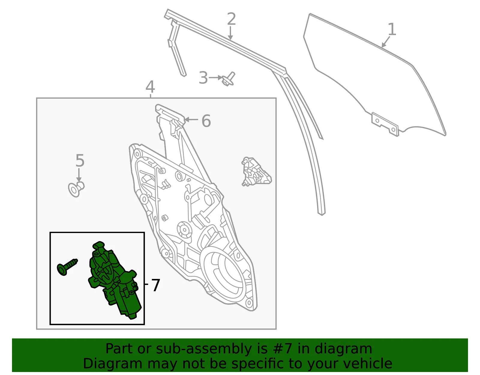 Motor Assembly Window Operating - Ford (wlm366) - view 4