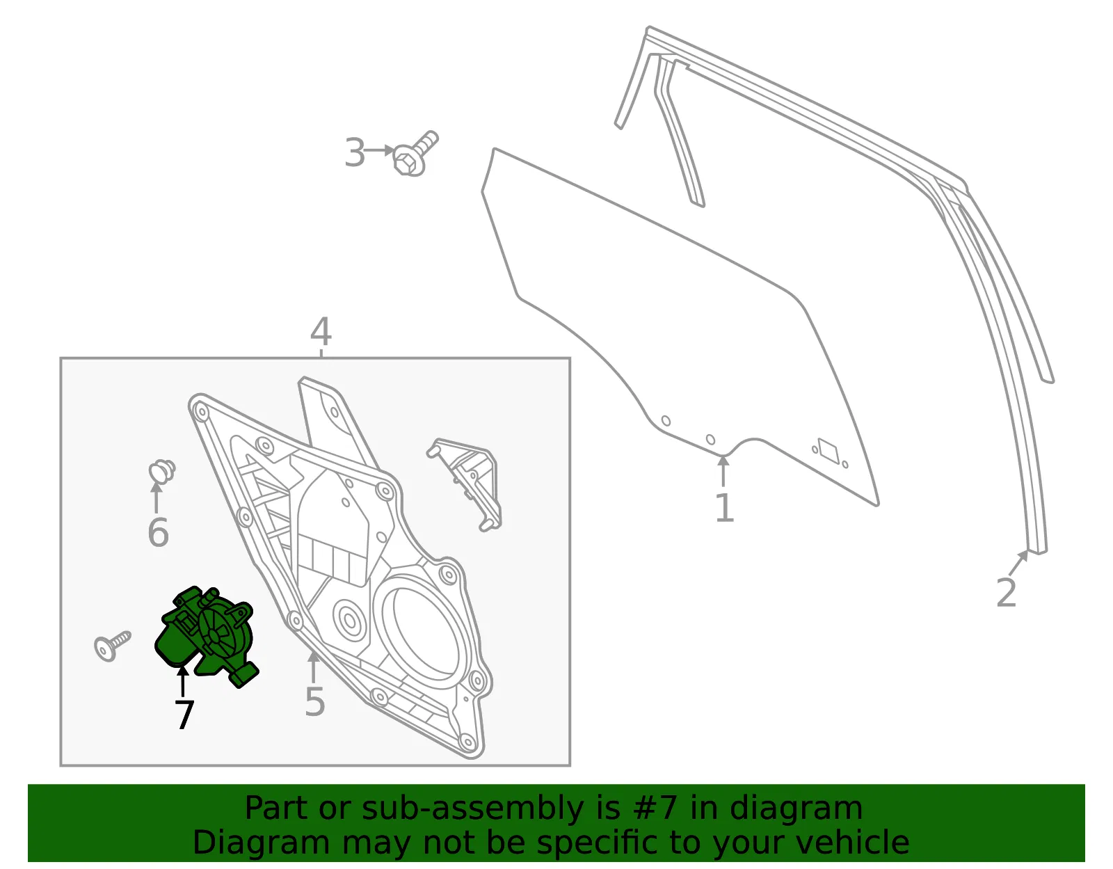 Motor Assembly Window Operating - Ford (wlm369) - view 5