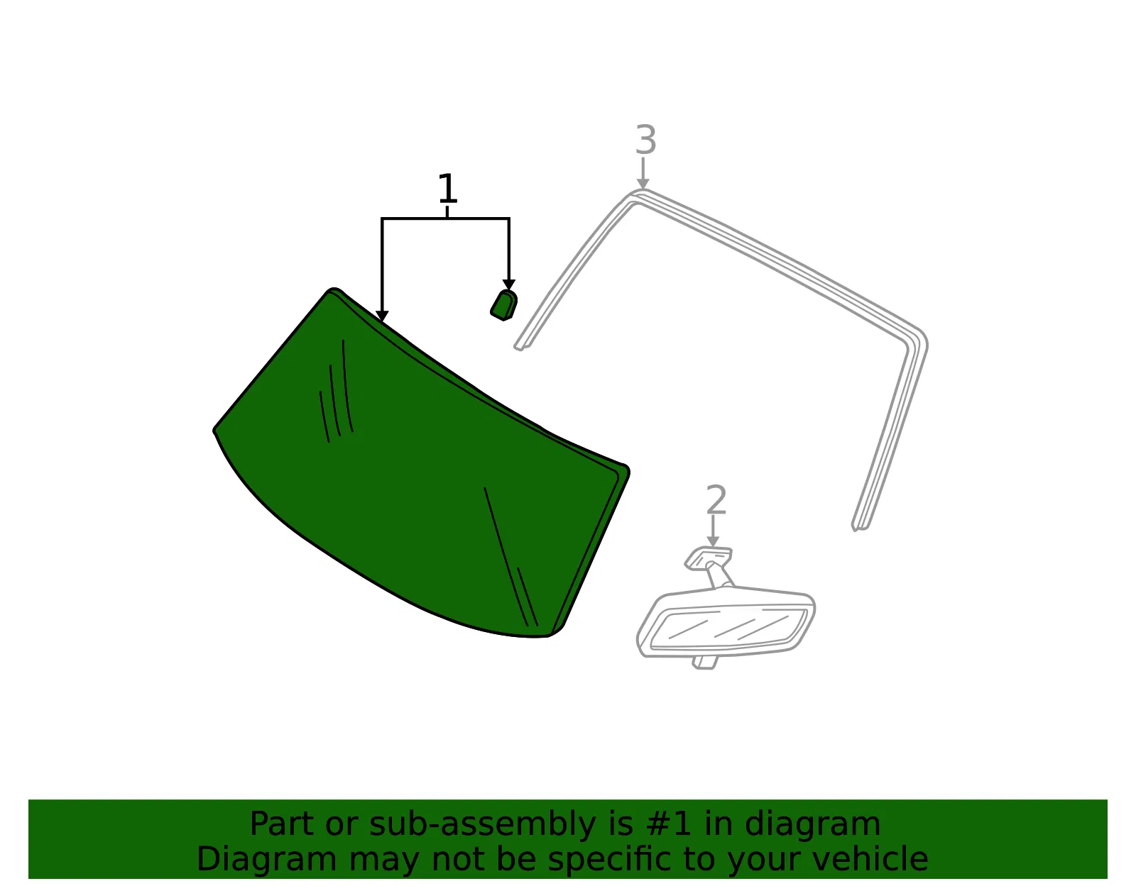 Windshield - Ford (yl8z7803100aa) - view 5