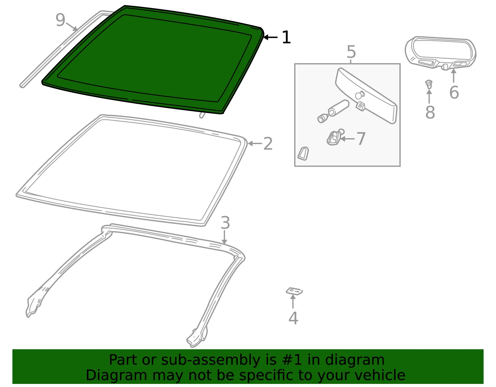 Windshield - Ford (yr3z6303100aa) - view 5